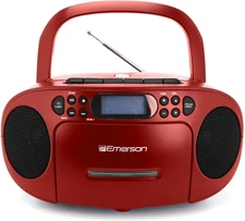 Portable CD Player Boombox with Cassette Player, AM/FM Stereo Radio/Recorder AUX