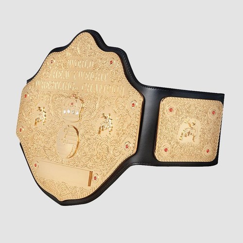 Big Gold World Heavyweight Championship Title Belt Replica- 4mm Brass-Adult Size - Picture 4 of 7