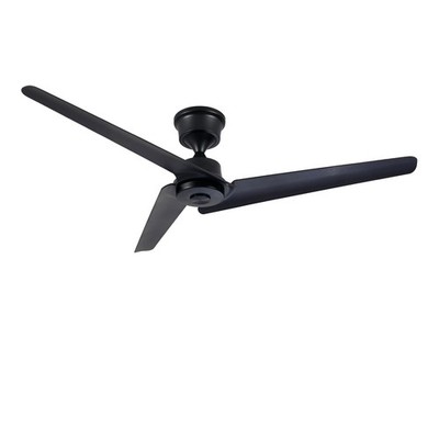 52'' Flush Mount Ceiling Fan with Remote Control & DC Motor, 3 Blade, Black