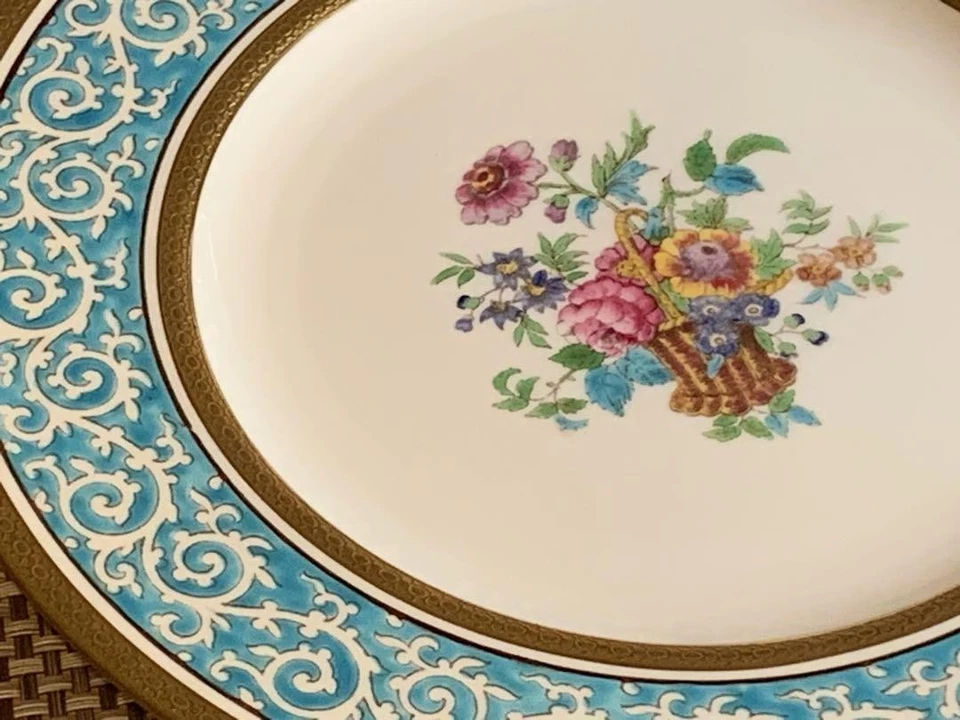 WEDGWOOD Plays Series Florencia Plato Antiguo Turquesa Diseño Floral Japón 27cm Foto 4 de 4