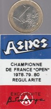 Moto. ASPES. Championne de France Open 1978-79-80 Régularité.