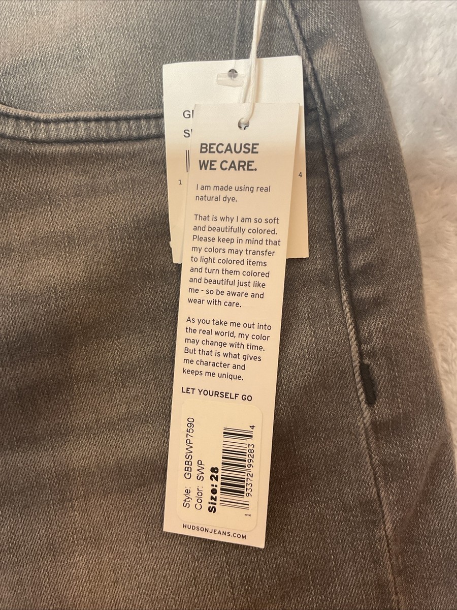 Hudson Jeans Kass High-Rise Straight Jeans Sweet Escape Grey Size