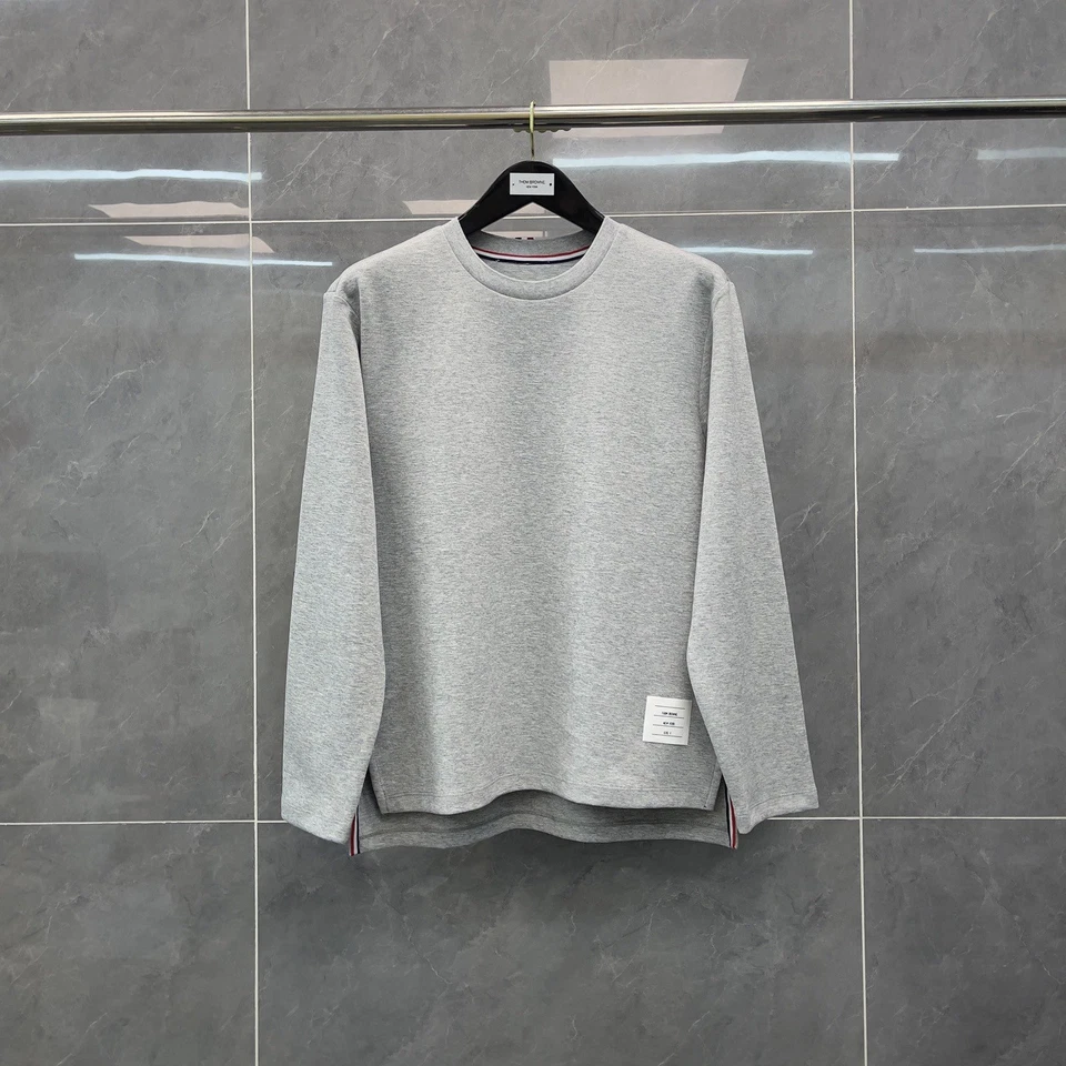 Thom Browne Otoño Nueva Tira Cuello Redondo Algodón Manga Larga Pullover Camiseta Foto 4 de 4