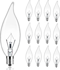 12-Pack E12 Candle Light Bulbs 40W Warm White, CA10 Dimmable Chandelier Light Bu