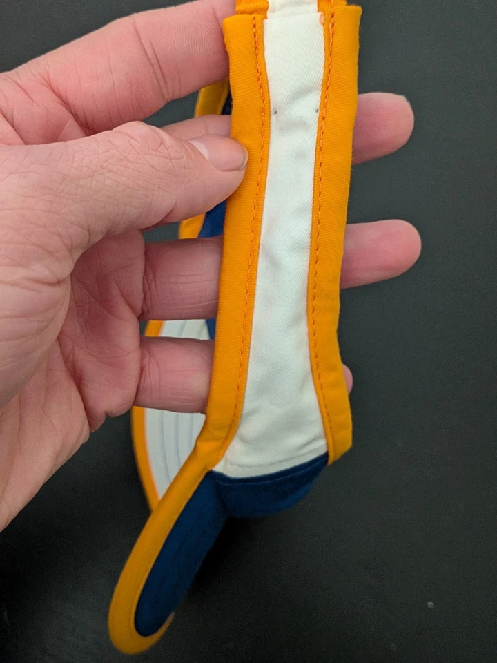 Nike Tennis Golf Visor Hat Blue / Golden Yellow Stretch Band Visor Hat OSFM - Image 4 of 4