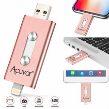 3 in 1 USB 3.0 Flash Drive 64GB Memory USB Stick for I-Phone Android Lightning