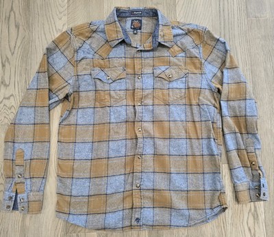 Moon Shine Western Flannel Snap Up Long Sleeve Shirt in Men s Size Medium