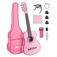 VEVOR Classical Guitar 30 in Guitar Beginner Starter Kit with Nylon Strings Pink
