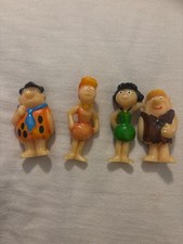 Vintage 1970s Flintstones Figurine Set Hanna-Barbera Wilma  Fred Flintstone