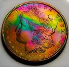 1887 Near Gem  Morgan Silver Dollar/ Vibrant Rainbow. #36