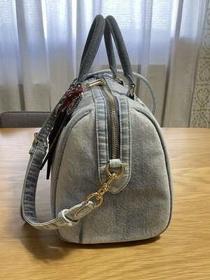 Coach NWT Rowan Large Satchel in Loved Denim w/ Charms CDY75 | eBay