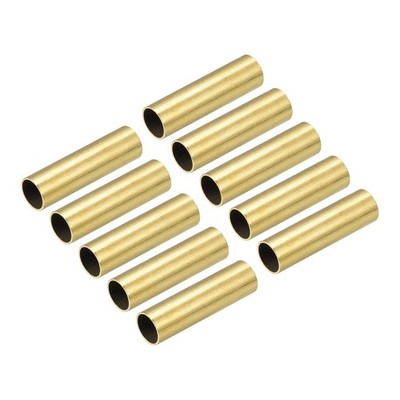 Brass Tube 8.5mm OD 0.5mm Wall Thickness 30mm Length Pipe Tubing for DIY 10 Pcs