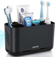 Boperzi Toothbrush Holders for Bathrooms Organizers and Storage, Large Black