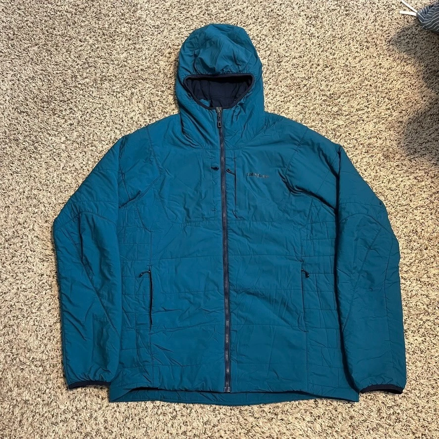 Patagonia Jacket Nano Air Hoody Mens Large Blue Full Zip Insulated Hoodie Light