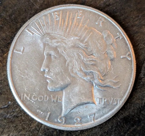 1927 $1 Liberty Peace Silver Dollar.  90% Silver Extra Fine/Almost Uncirculated