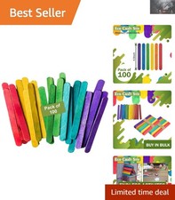 Brightly Colored 4.5" Wooden Craft Sticks - Perfect for Creative Adventures