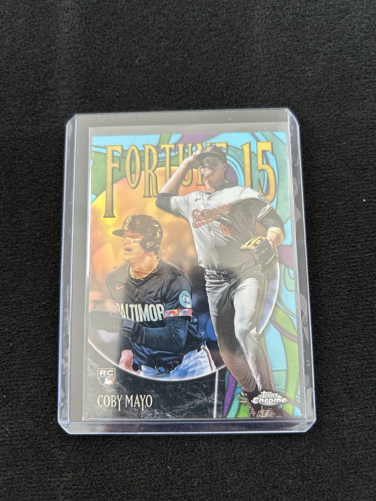 2025 Topps Chrome Coby Mayo RC Fortune 15 Orange Color Match Orioles SSP