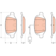 Satz Bremsbeläge Bremsklötze hinten für Abarth 500-595-695 | 23976300