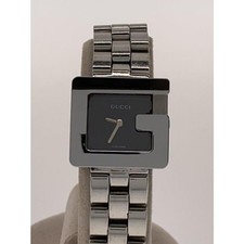 Gucci Quartz Watch Men's Stainless Steel Black Silver 36mm Used