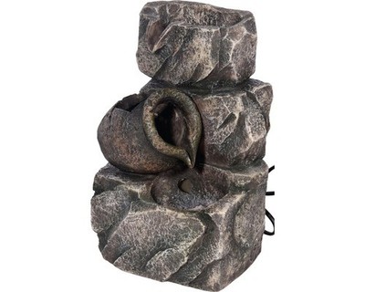Design Zimmerbrunnen mit Amphore 17,2x16,2x27 cm Kunststein grau inkl. Schlauch