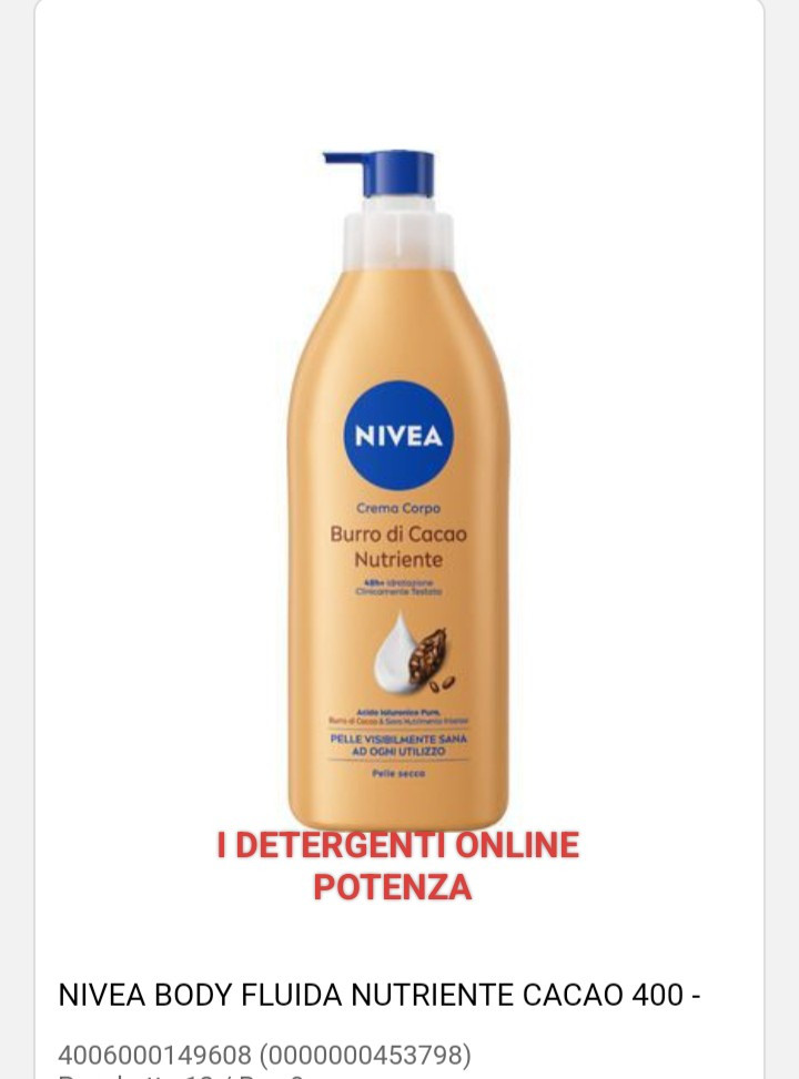 NIVEA Crema corpo burro di cacao nutriente 400 ml PEZZI 2