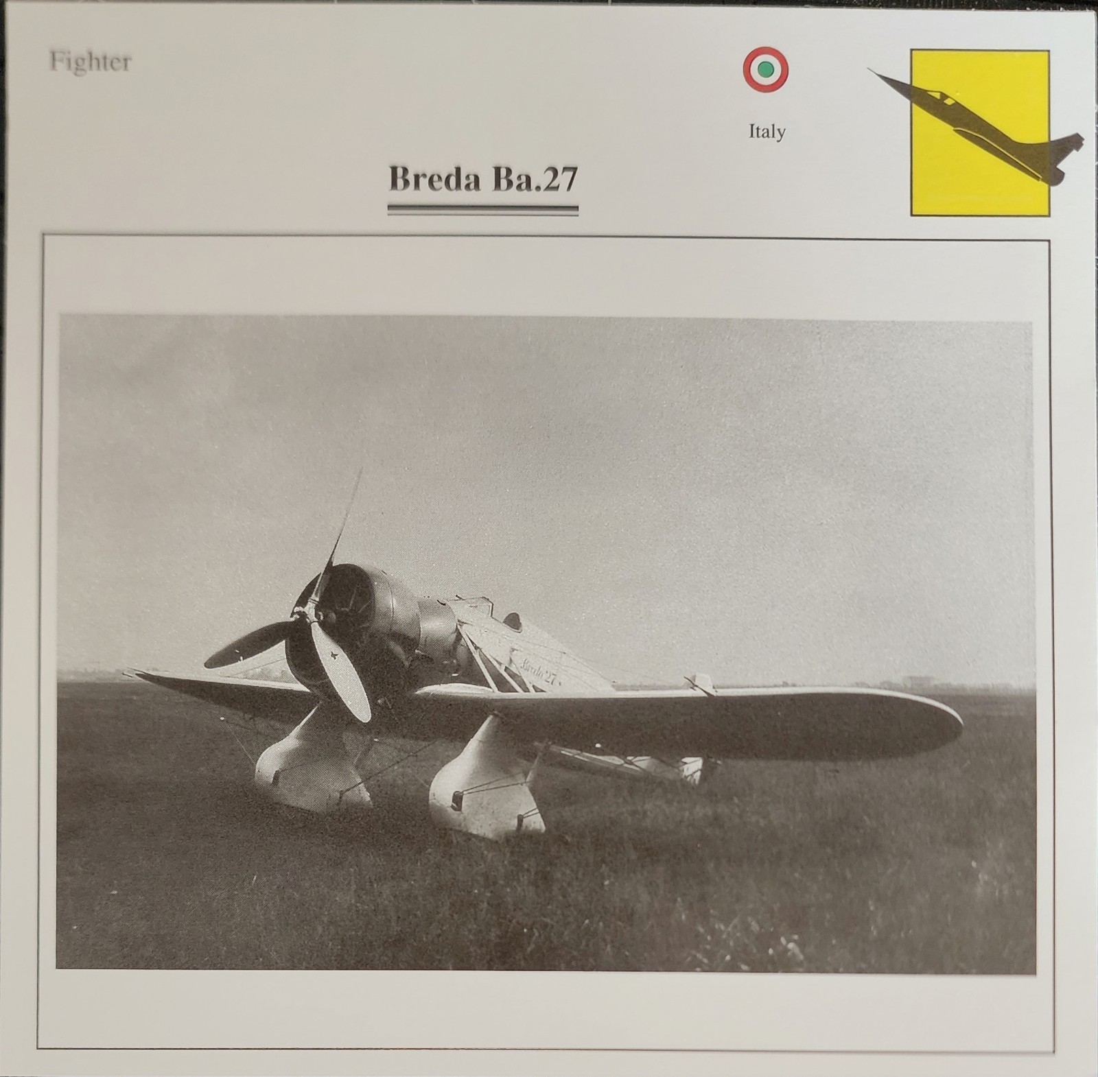Breda Ba 27 Plane Picture Original Vtg Aircraft Detail Collector Card 