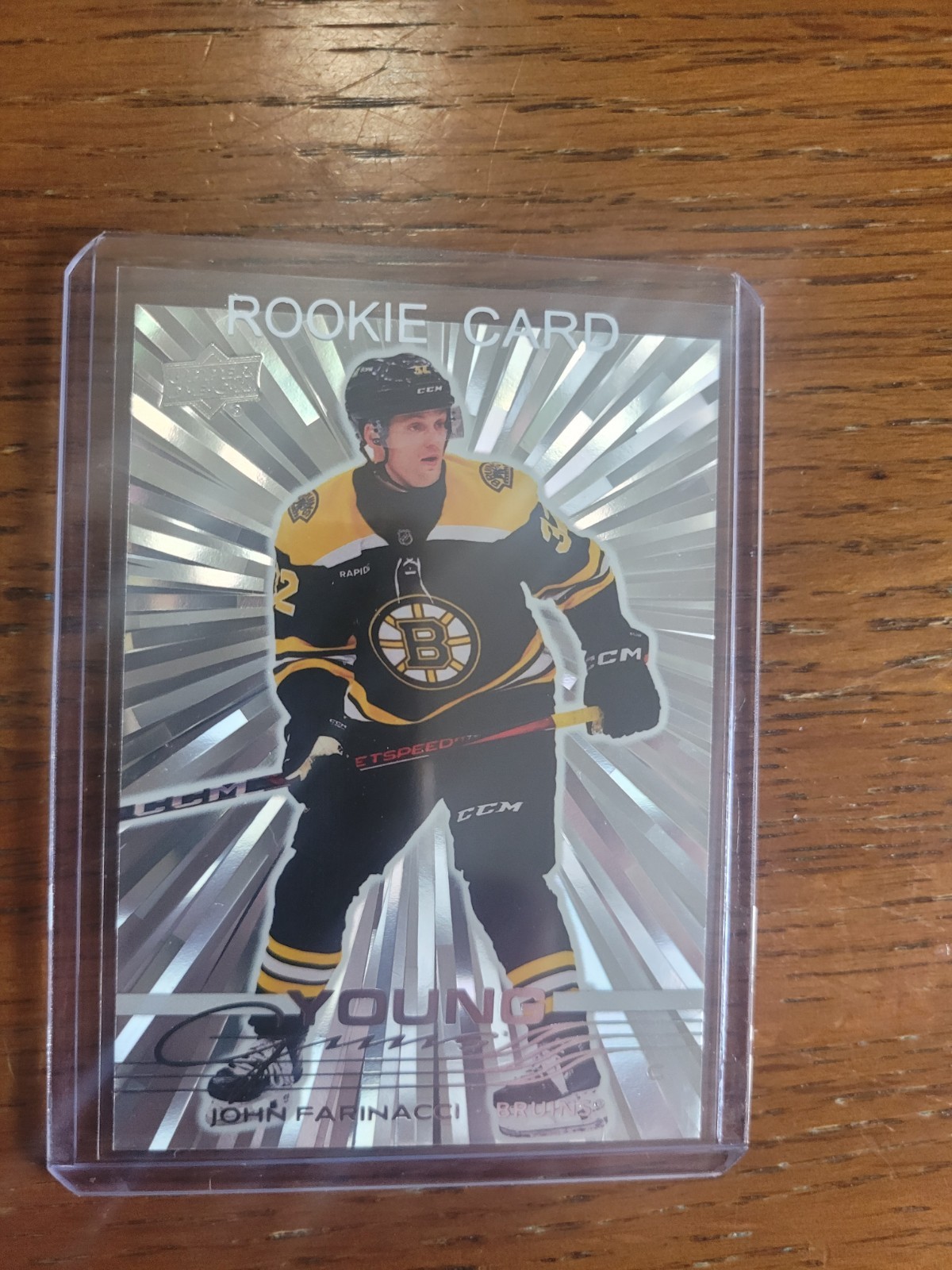 2025-26 Upper Deck Young Guns Outburst Silver John Farinacci #496 Bruins RC SP