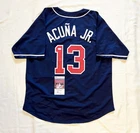 Ronald Acuna Jr Signed Custom Baseball Jersey XL JSA Cert.