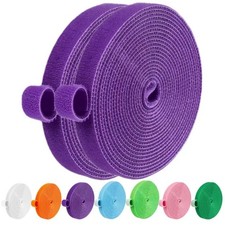 32FT Reusable Fastening Tape Cable Ties Double-Sided Hook-and-Loop Cable Mana...