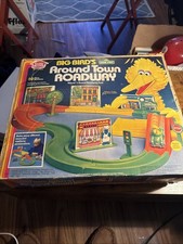 Vintage Sesame Street Big Bird's Around Town Roadway NEAR COMPLETE SET w/Box