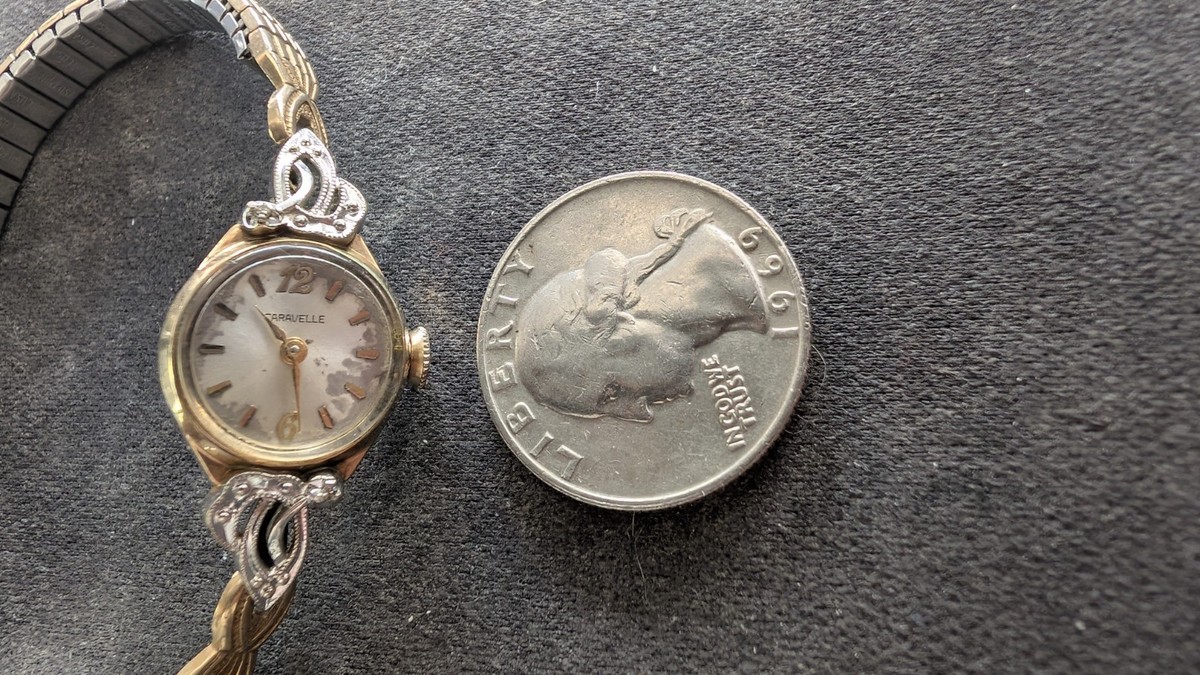Working Vintage Caravelle Ladies' Watch – 10K RGP Bezel