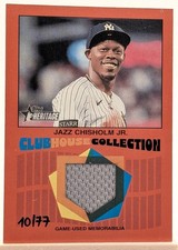 2026 Topps Heritage Clubhouse Collection JAZZ CHISHOLM Red parallel 10/77 Yankee