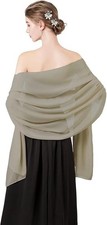 Soft Chiffon Shawl Wrap for Women Evening Dress Wedding Bridal Scarf