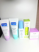 Dermasil Skincare Set Night Daily Face Cream, Serum, Eye Roller