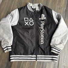 PlayStation Bomber Jacket - Boys Size 18 Black Full Zip Up - Pockets Video Games