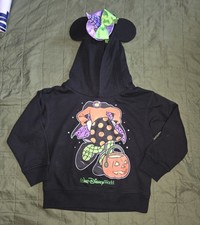 Disney Parks Minnie Mouse Halloween Witch Hat Hoodie XXS 2T/3T