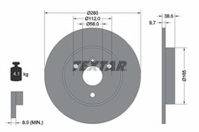 2x TEXTAR Bremsscheibe PRO 92155503 für SMART FORTWO 451 450 332 335 CDi 300 301