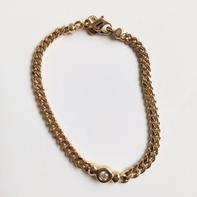 Christian Dior Maxi Oui Gold Chain Bracelet 19cm made in Germany