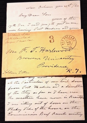 Civil War Patriotic - Scarce Soldiers Letter from New Orleans to Providence