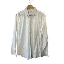 Express Extra Slim White w/ Black Pattern Button-Up Shirt Men's Large 16-16.5