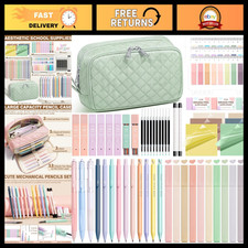 Set van 62 stuks met stijlvolle schoolbenodigdheden - schattig etui &amp;