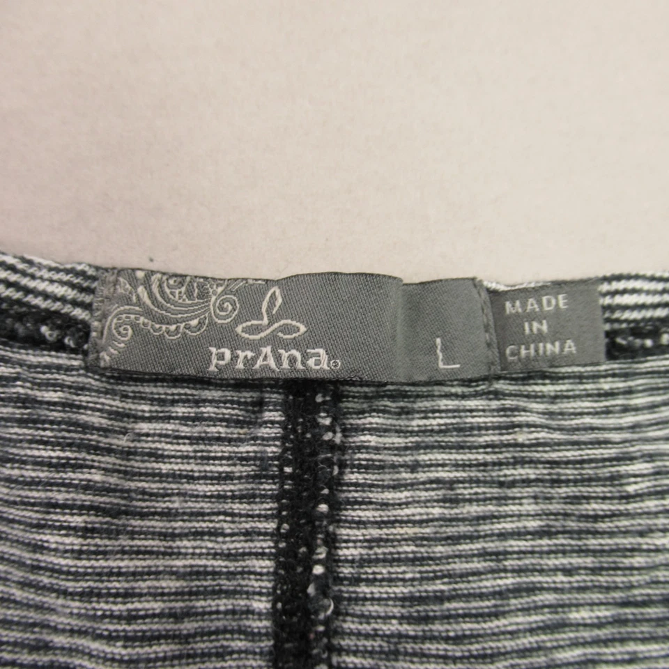 Pullover Prana Top Mujer Grande Sin Mangas Cuello en V Ligero Gris Rayas Foto 4 de 4