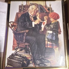 Norman Rockwell - Doctor and Doll - Framed Art Print - Americana Portrait