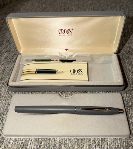 Cross Grey Pen With Original Box Model 2106 Medium In Great Shape Quick Shipping