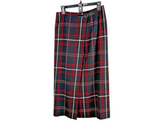 Charter Club Vtg Plaid Wrap A Line Lined Skirt 10P Rayon Poly Wool