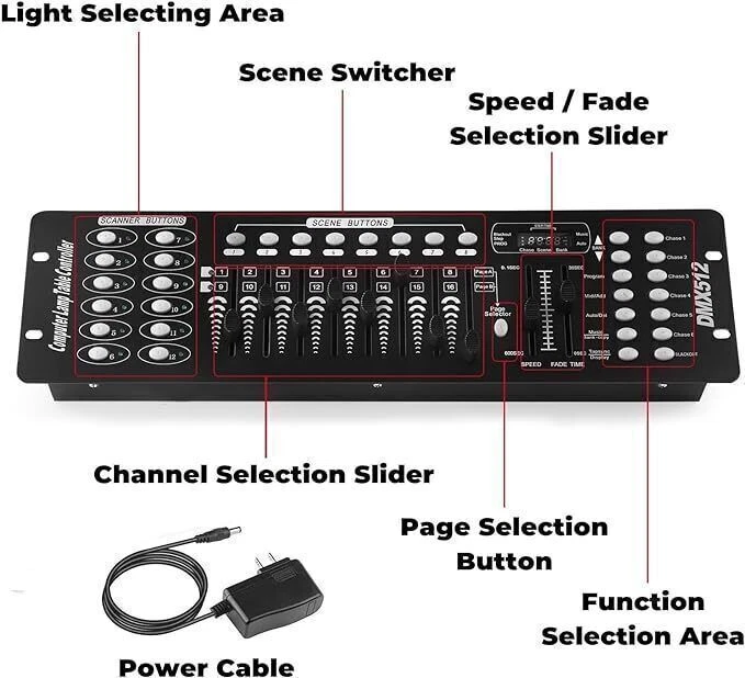 DMX 512 192 Channels Operator Console led Controller Fit Stage Party DJ Lighting - Image 3 of 4