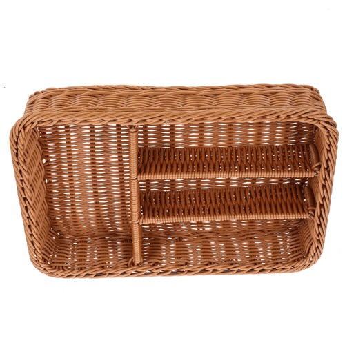 Woven Tabletop Basket Cutlery Storage Organizer Silverware Drawer Organizer - Picture 10 of 12