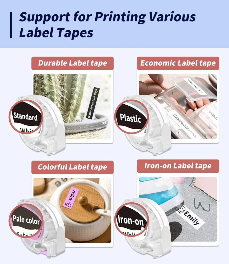 Portable Bluetooth Label Maker P12 with Tape, Handheld Label Printer