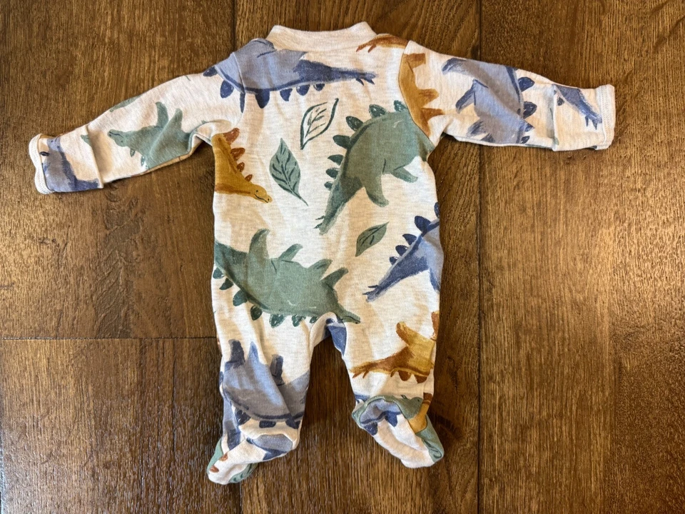 Carters Bebé prematuro Niño Dormir Dinosaurio Lindo Pies Conjunto Cremallera Algodón Muñeca 2 Foto 2 de 4