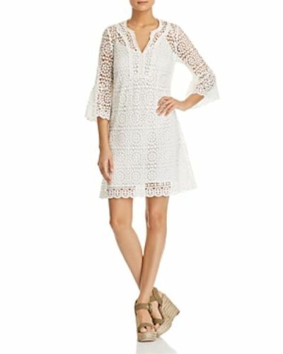 KATE SPADE IVORY CROCHET LACE COTTON DRESS (UK 4/6) RRP £335 - Foto 2 di 6